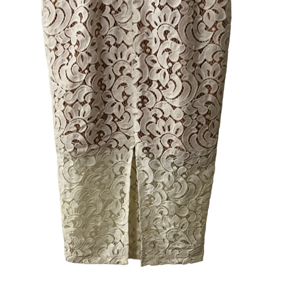 Misha Collection Rosie Lace Midi Dress XS Off white fairy whimsical feminine